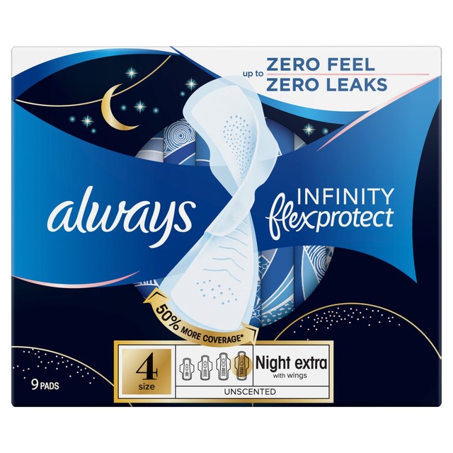 Always Infinity sanitary towels Secure Night Size 4 - British product