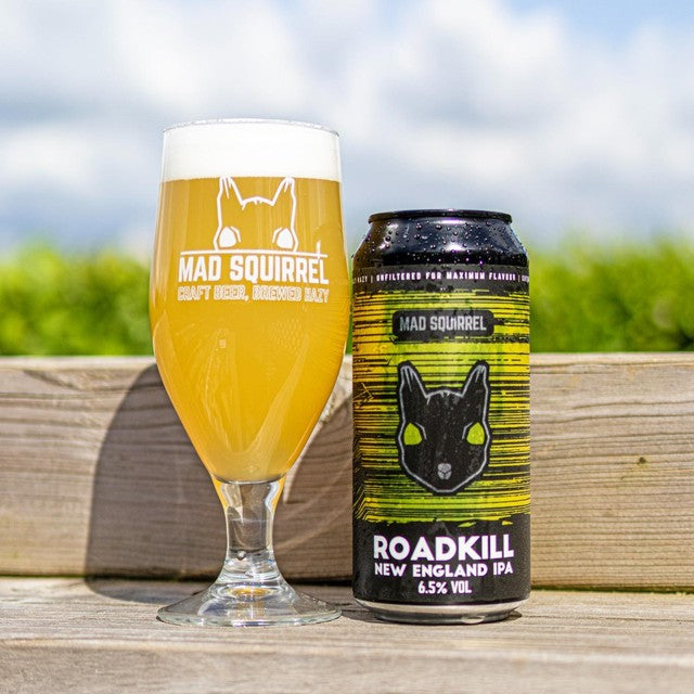 Mad Squirrel Roadkill New England IPA beer 440ml, imported from the UK