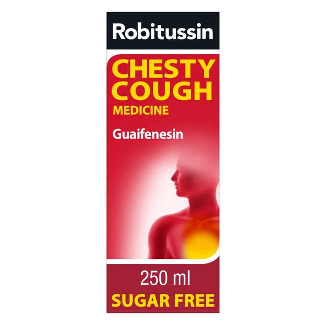 Robitussin Chesty Cough Sugar Free cough medicine 250ml, imported from the UK