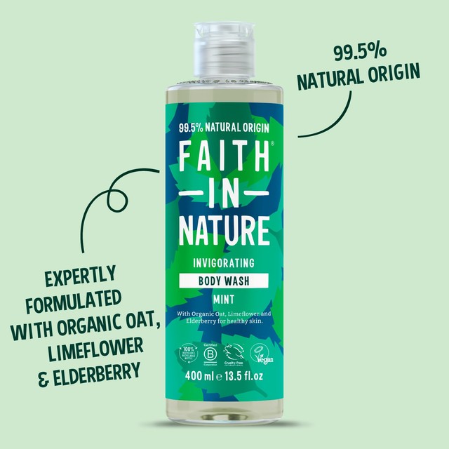 Faith In Nature mint body wash 400ml - British product