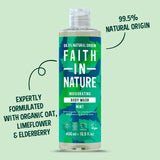 Faith In Nature mint body wash 400ml - British product