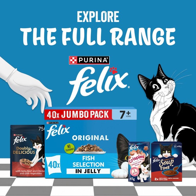 Felix senior cat food fish selection jelly 12x85g - British product