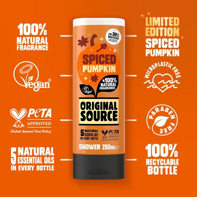 Original Source Spiced Pumpkin shower gel 250ml, UK version