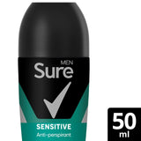 Sure men anti-perspirant deodorant roll-on sensitive 50ml (British brand)