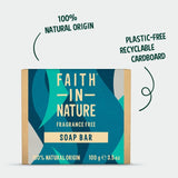 Faith in Nature unfragranced pure soap bar 100g - British product