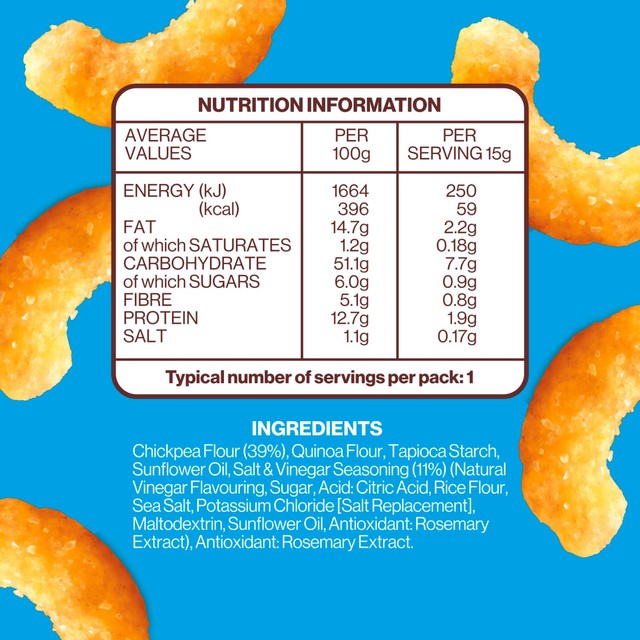 Hippeas chickpea puffs salt and vinegar flavour multipack, UK version