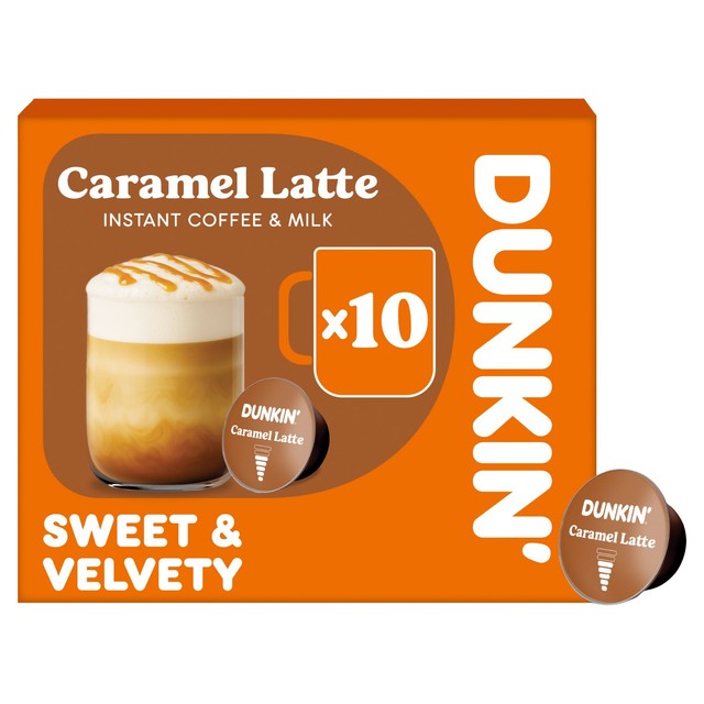 Dunkin Caramel Latte coffee pods Dolce Gusto compatible, UK version