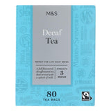 M&S decaffeinated tea bags 80 teabags, imported from the UK