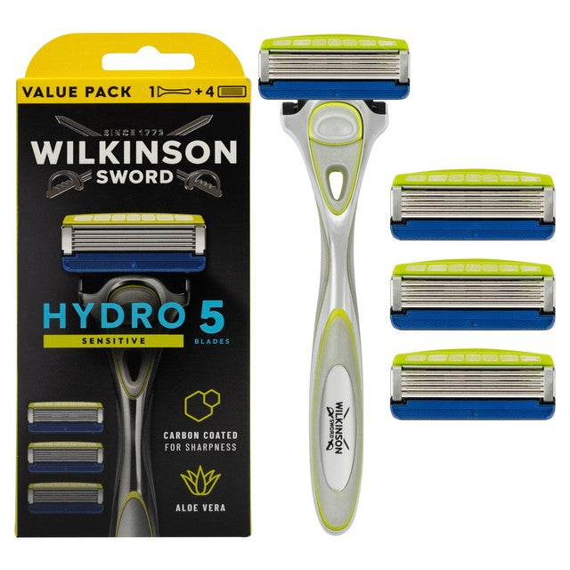 Wilkinson Sword Hydro 5 Sensitive Men's Starter Pack razor (British brand)