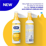 E45 kids sun spray SPF 50+, UK version
