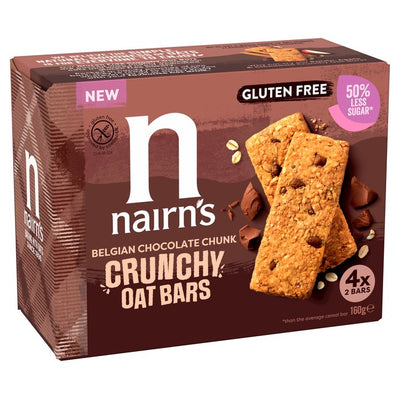 Nairn's Glutenfrie sprø havrebars Belgisk sjokoladebiter Snackbarer 160g