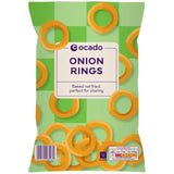 Ocado Onion Rings Crisps 150g, imported from the UK