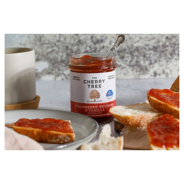 The Cherry Tree Strawberry Rhubarb Vanilla Jam 225g (British brand)