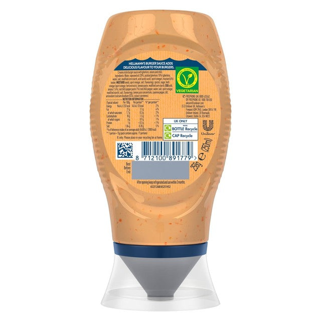 Hellmann's Chunky Burger Sauce 250ml bottle, UK version