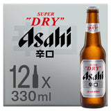 Asahi Super Dry lager beer 12 x 330ml bottles - British product