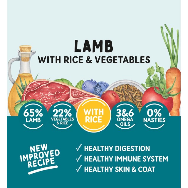 Naturo wet dog food Lamb with Rice & Vegetables 400g, imported from the UK