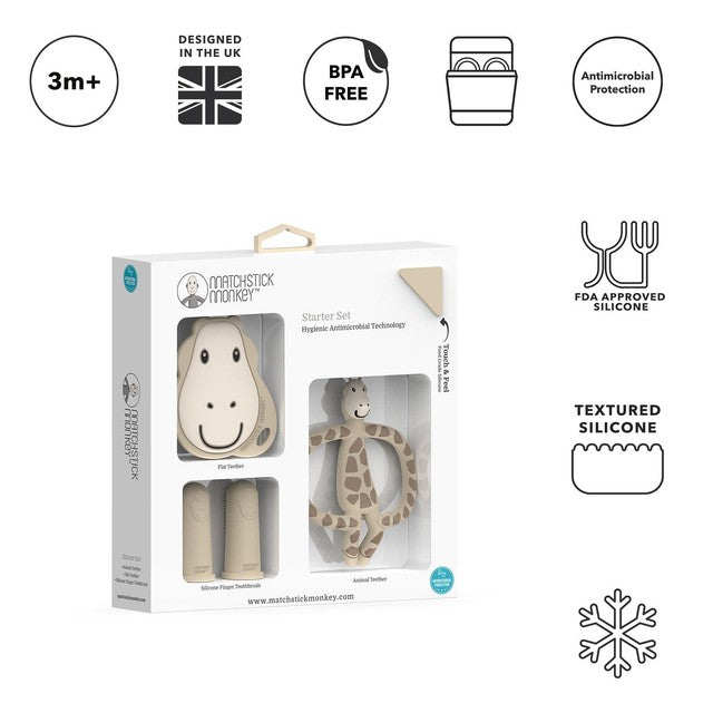 Matchstick Monkey Gigi Giraffe teething set, imported from the UK