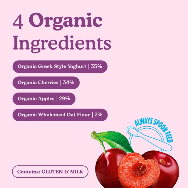 Little Freddie cherry Greek style yoghurt baby food pouch 100g, UK version