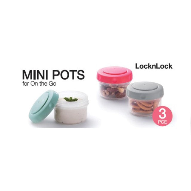 Locknlock mini round storage containers set of 3, 80ml, UK version