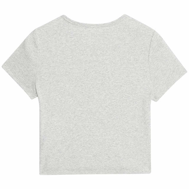 M&S grey marl ribbed T-shirt for 7-8 years, imported from the UK