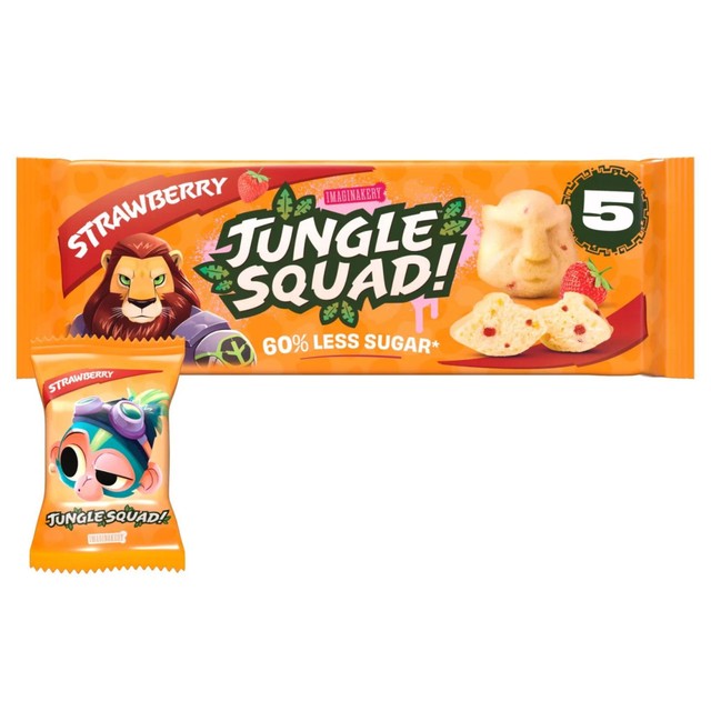 Jungle Squad strawberry cake bars 5 pack - British product