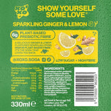 XOXO Sparkling Ginger & Lemon Soda 4 x 330ml (British brand)