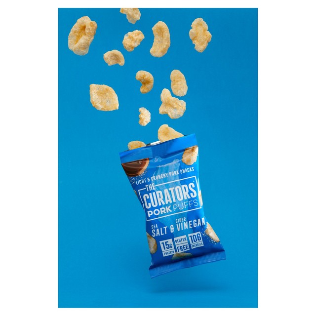The Curators Salt & Vinegar Pork Puffs 25g (British brand)
