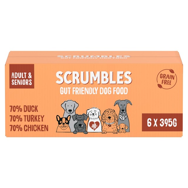 Scrumbles wet dog food poultry platter 6 x 395g (British brand)