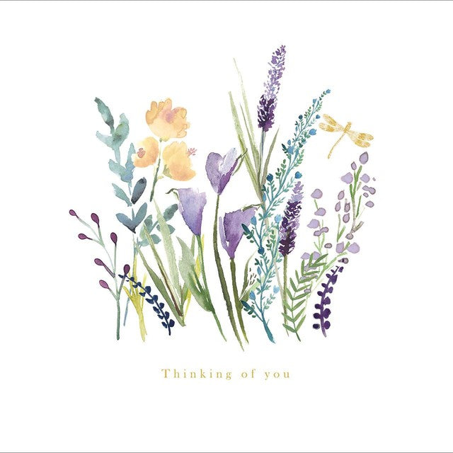 Woodmansterne Thinking of You sympathy card 169mm x 166mm (British brand)