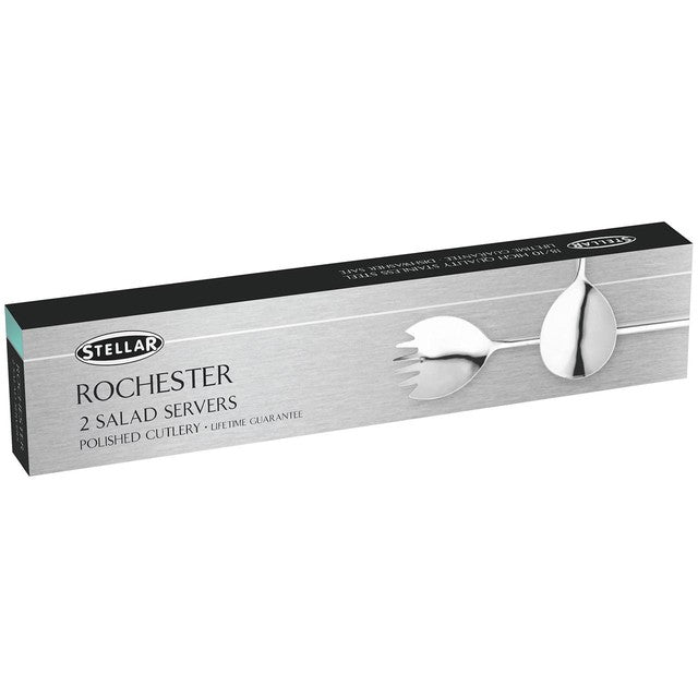 Stellar Rochester 18/10 salad serving spoons set of 2, imported from the UK