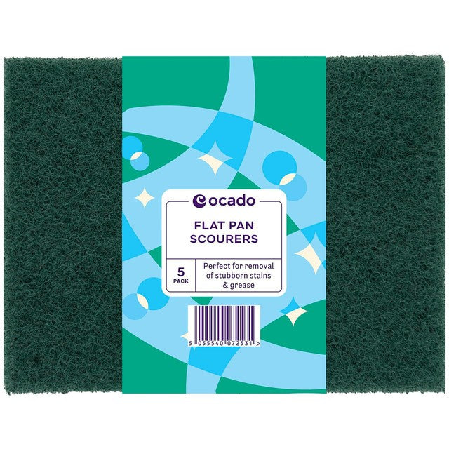 Ocado flat pan scourers 5 pack, imported from the UK