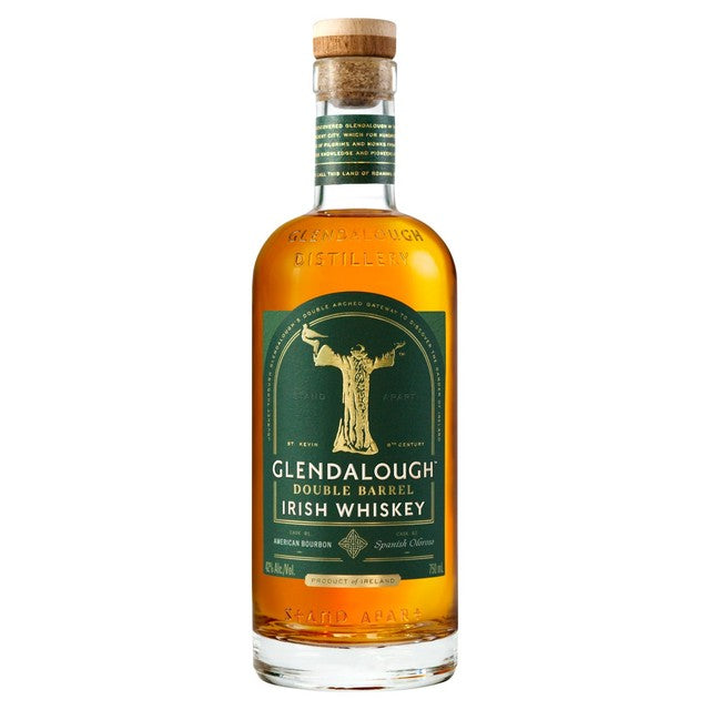 Glendalough double barrel Irish whiskey bottle, UK version