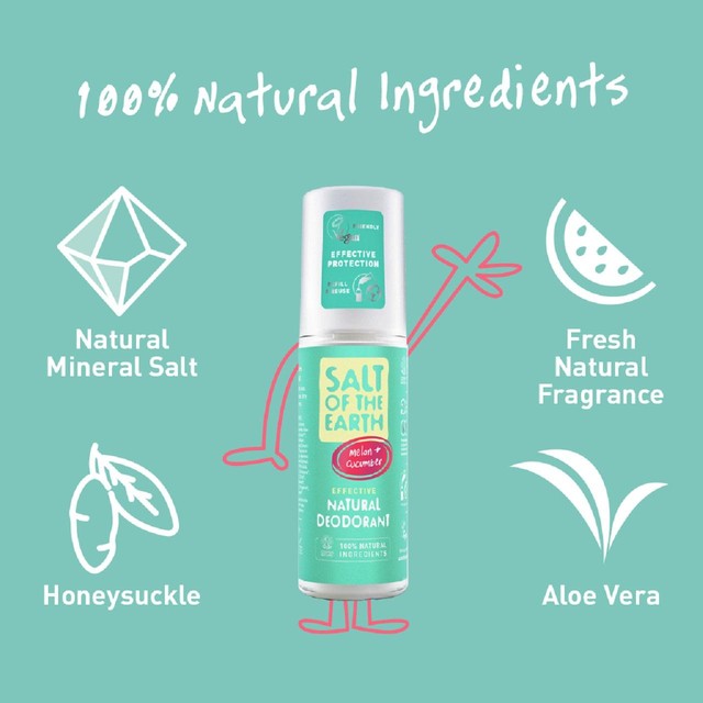 Salt of the Earth melon and cucumber natural deodorant spray 100ml (British brand)