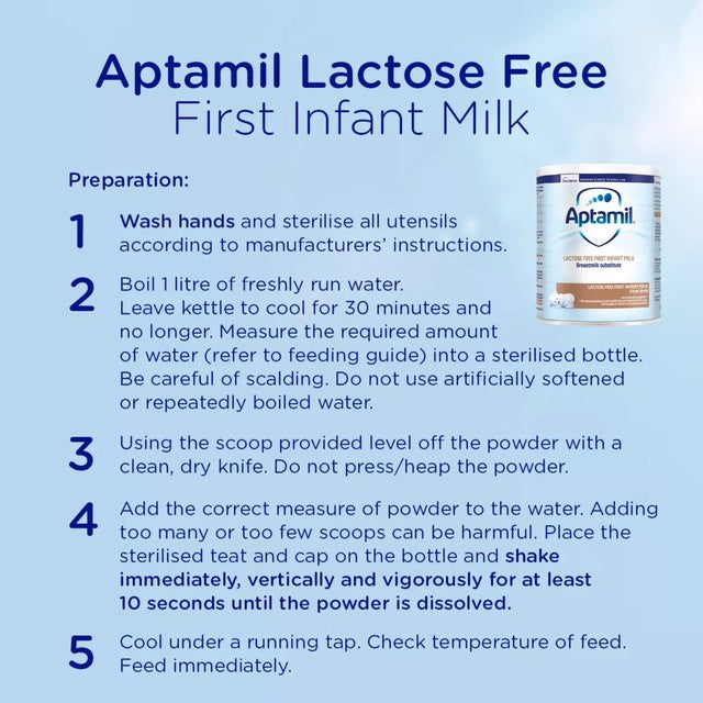 Aptamil lactose free infant milk formula powder 400g - British product