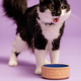 Mason Cash Cane/Blue Lettered cat bowl 13cm, imported from the UK