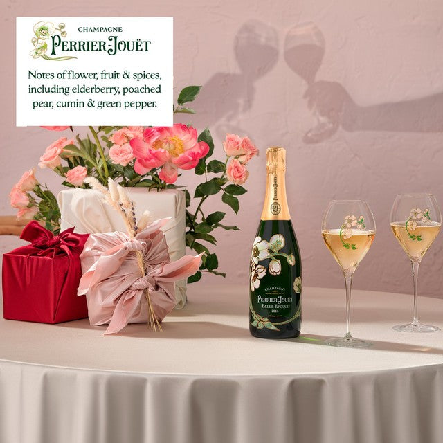 Perrier Jouet Belle Epoque Vintage champagne 75cl, imported from the UK