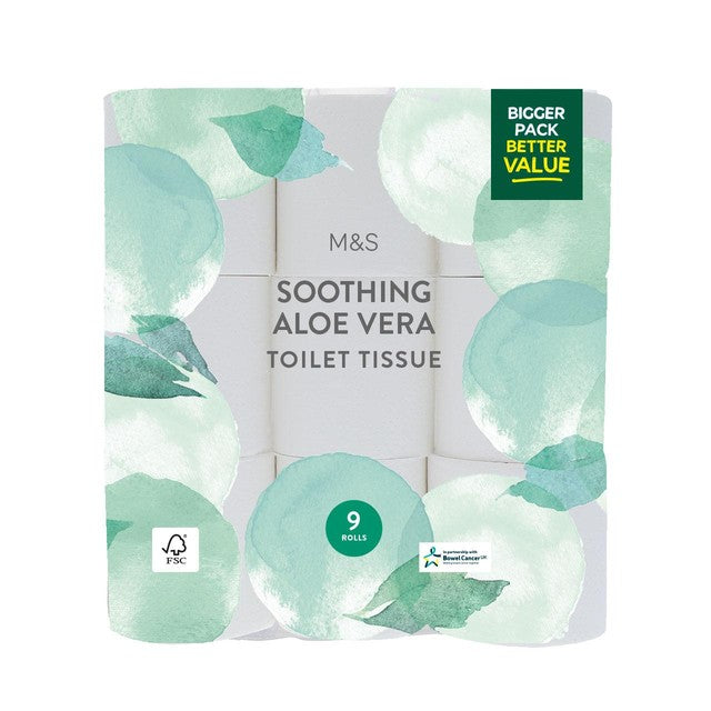 M&S aloe vera toilet tissue 9 rolls, imported from the UK