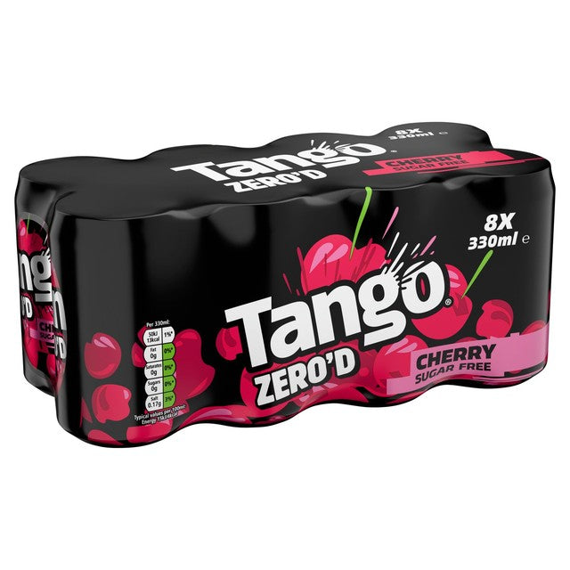 Tango Cherry Sugar Free fizzy drink 8 x 330ml (British brand)