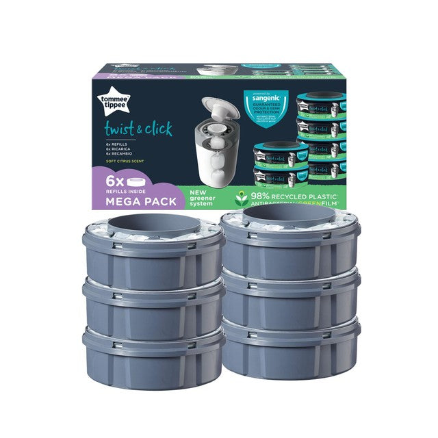 Tommee Tippee nappy bin refill cassettes 6 pack (British brand)