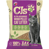 CJ's Wood Pellet Cat Litter 15L - British product