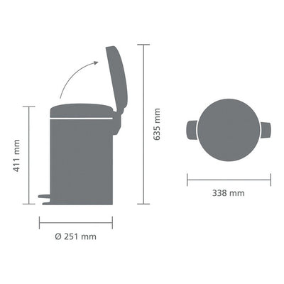 Poubelle à pédale Brabantia Blanche pour la maison, 12 litres