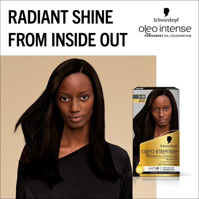 Schwarzkopf Oleo Intense permanent hair colour in Black Brown 2-10 (British brand)