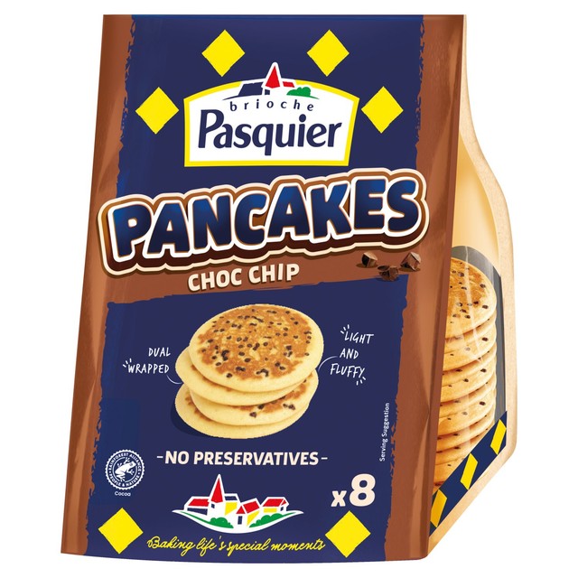 Brioche Pasquier Choc Chip Pancakes 8 x 35g - British product