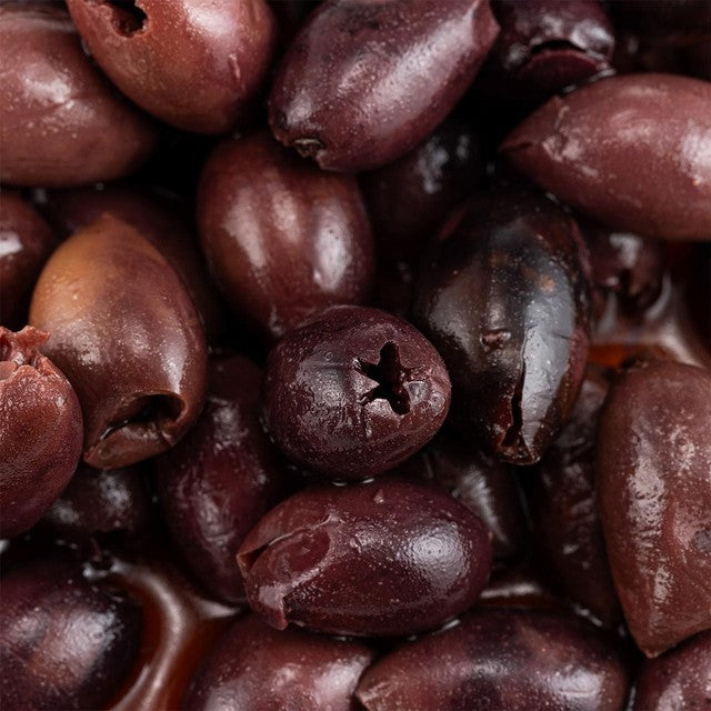 Realfoods by Organico Kalamata pitted olives 230g, imported from the UK