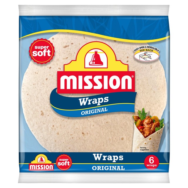 Mission original tortilla wraps 6 pack, imported from the UK