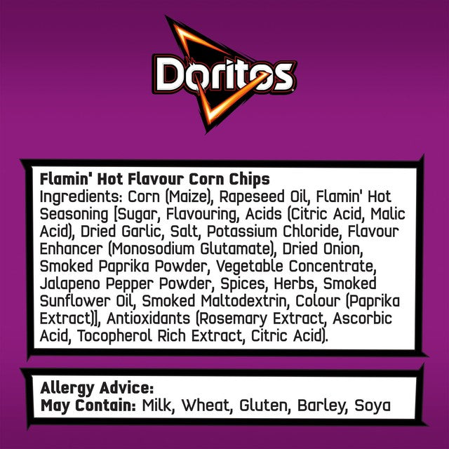 Doritos Extra Flamin' Hot tortilla chips 163g - British product
