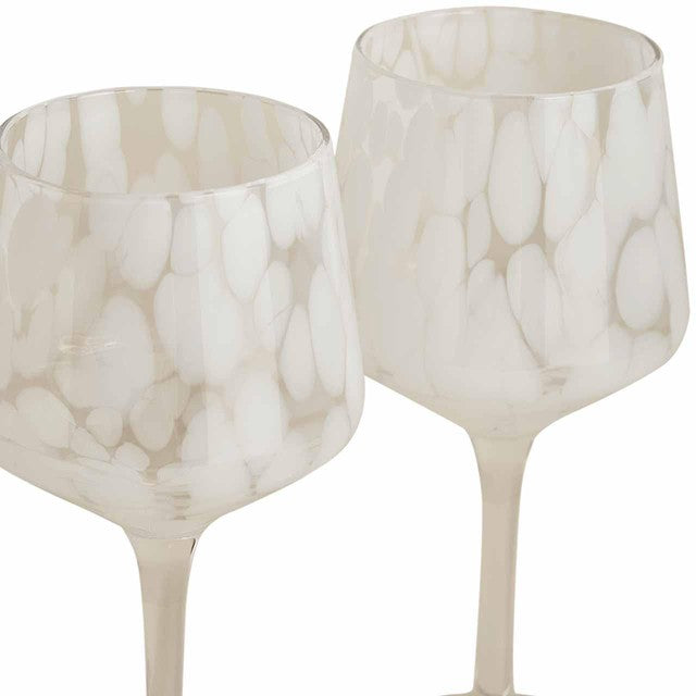 M&S Speckled Wine Glasses White Pack of 2 (British brand)