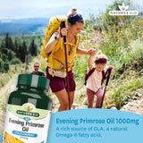 Natures Aid Evening Primrose Oil soft gel capsules 90 count, imported from the UK