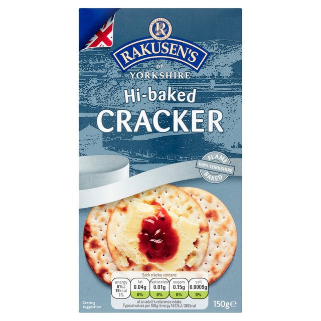 Rakusen's Yorkshire Hi-baked Crackers 150g, imported from the UK