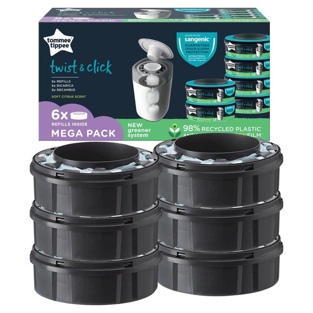 Tommee Tippee nappy bin refill cassettes 6 pack (British brand)